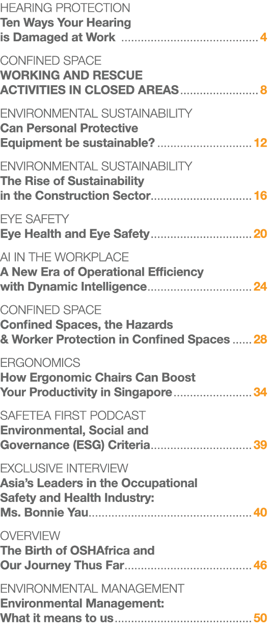 HEARING PROTECTION Ten Ways Your Hearing is Damaged at Work 4 CONFINED SPACE WORKING AND RESCUE ACTIVITIES IN CLOSED ...
