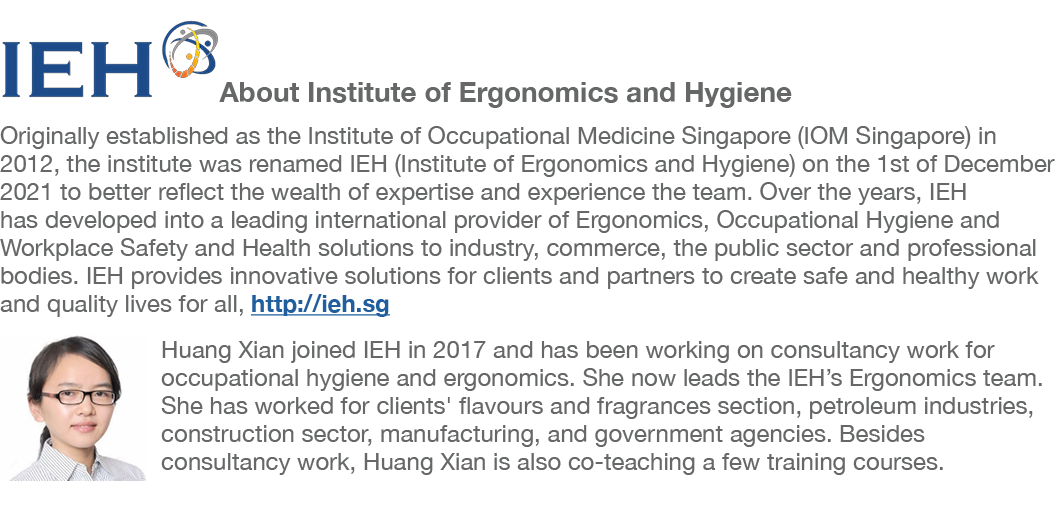 ￼About Institute of Ergonomics and Hygiene Originally established as the Institute of Occupational Medicine Singapore...