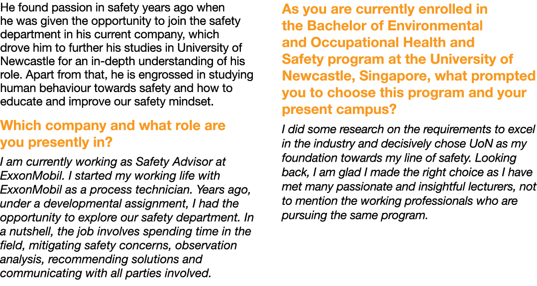He found passion in safety years ago when he was given the opportunity to join the safety department in his current c...