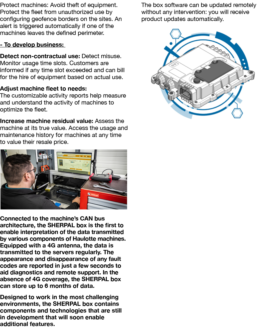 Protect machines: Avoid theft of equipment. Protect the fleet from unauthorized use by configuring geofence borders o...