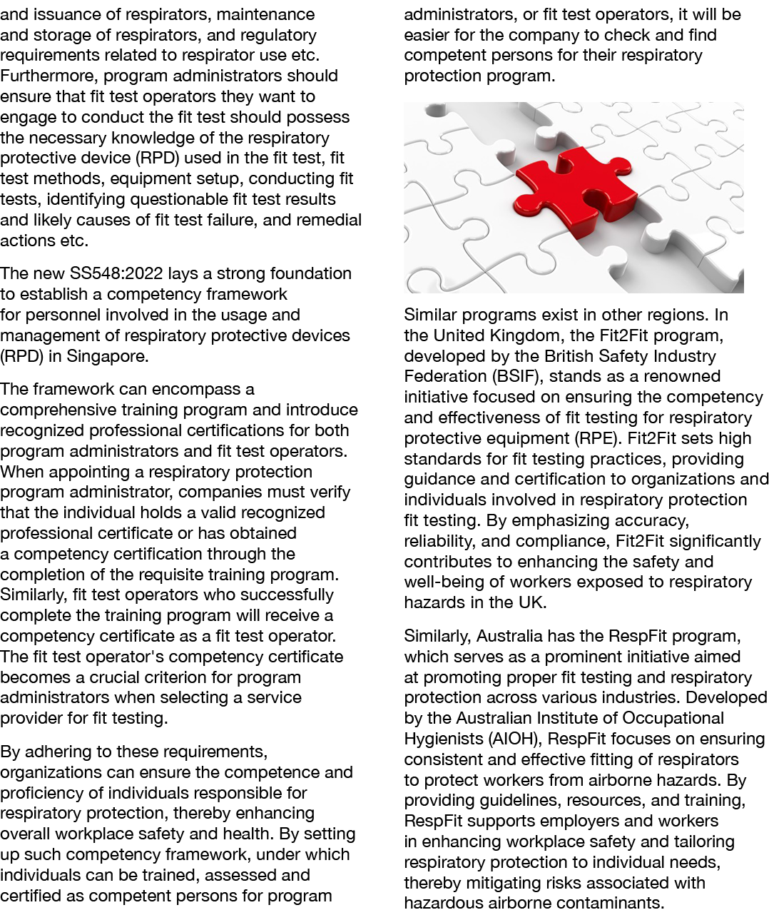 and issuance of respirators, maintenance and storage of respirators, and regulatory requirements related to respirato...