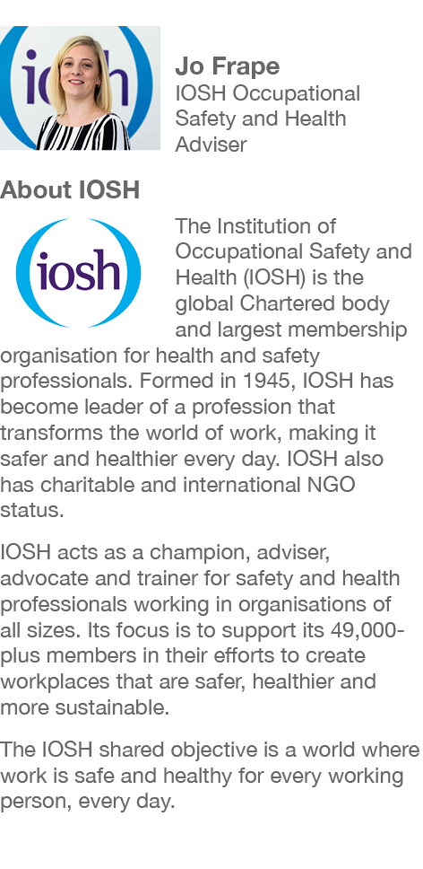 ￼Jo Frape IOSH Occupational Safety and Health Adviser About IOSH ￼The Institution of Occupational Safety and Health (...