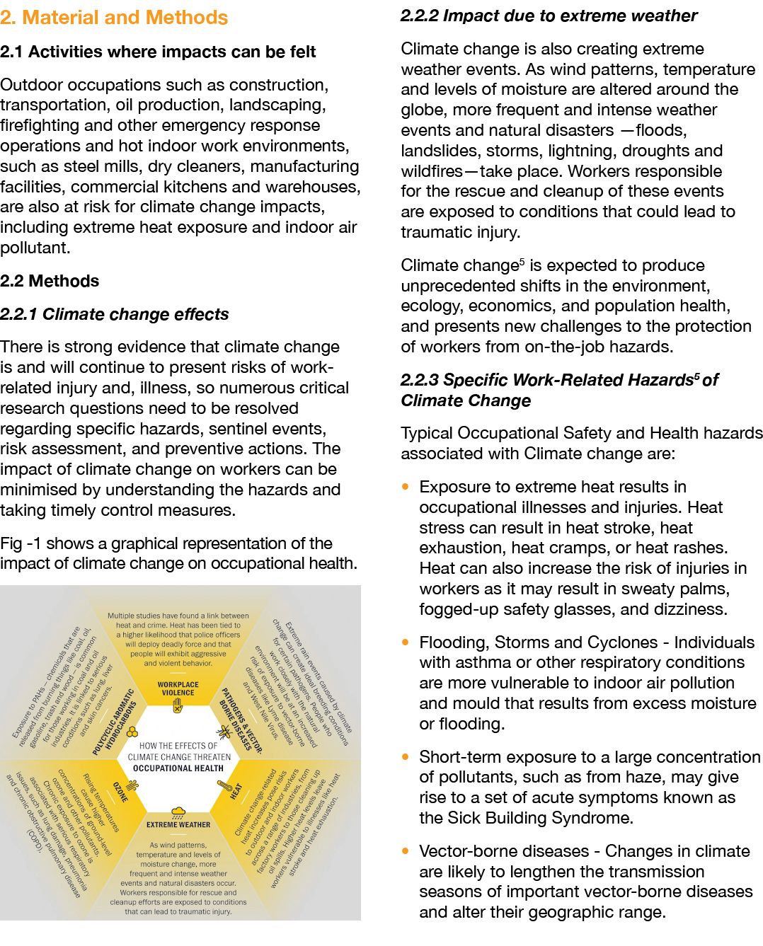 2. Material and Methods 2.1 Activities where impacts can be felt Outdoor occupations such as construction, transporta...