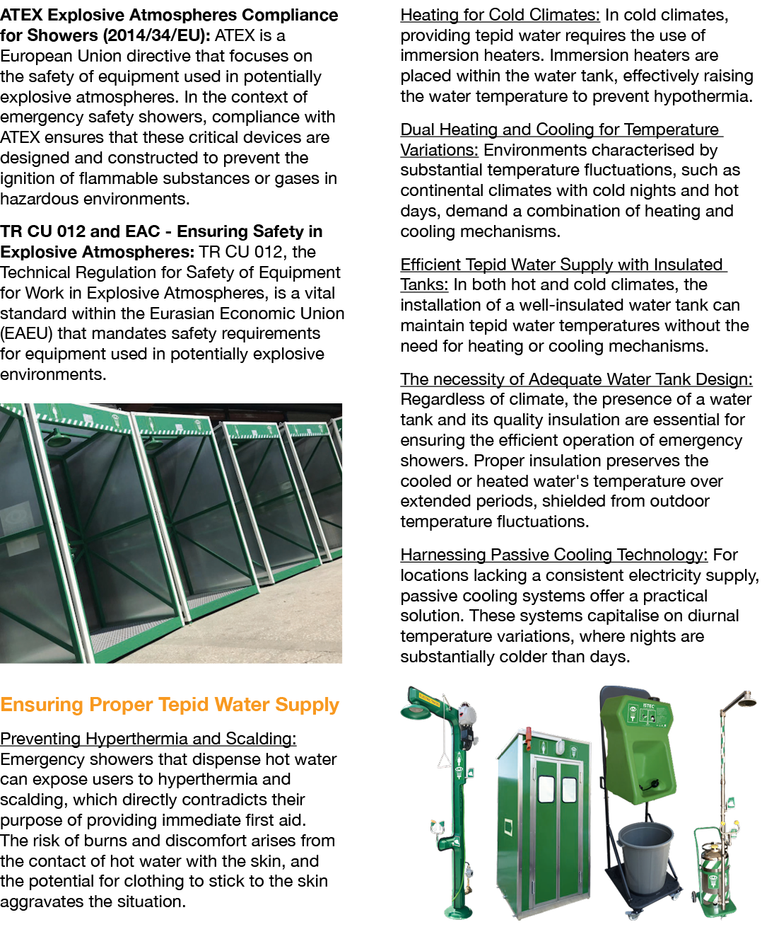 ATEX Explosive Atmospheres Compliance for Showers (2014/34/EU): ATEX is a European Union directive that focuses on th...