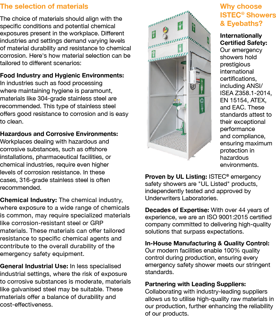 The selection of materials The choice of materials should align with the specific conditions and potential chemical e...