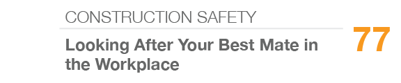 CONSTRUCTION SAFETY,77,Looking After Your Best Mate in the Workplace