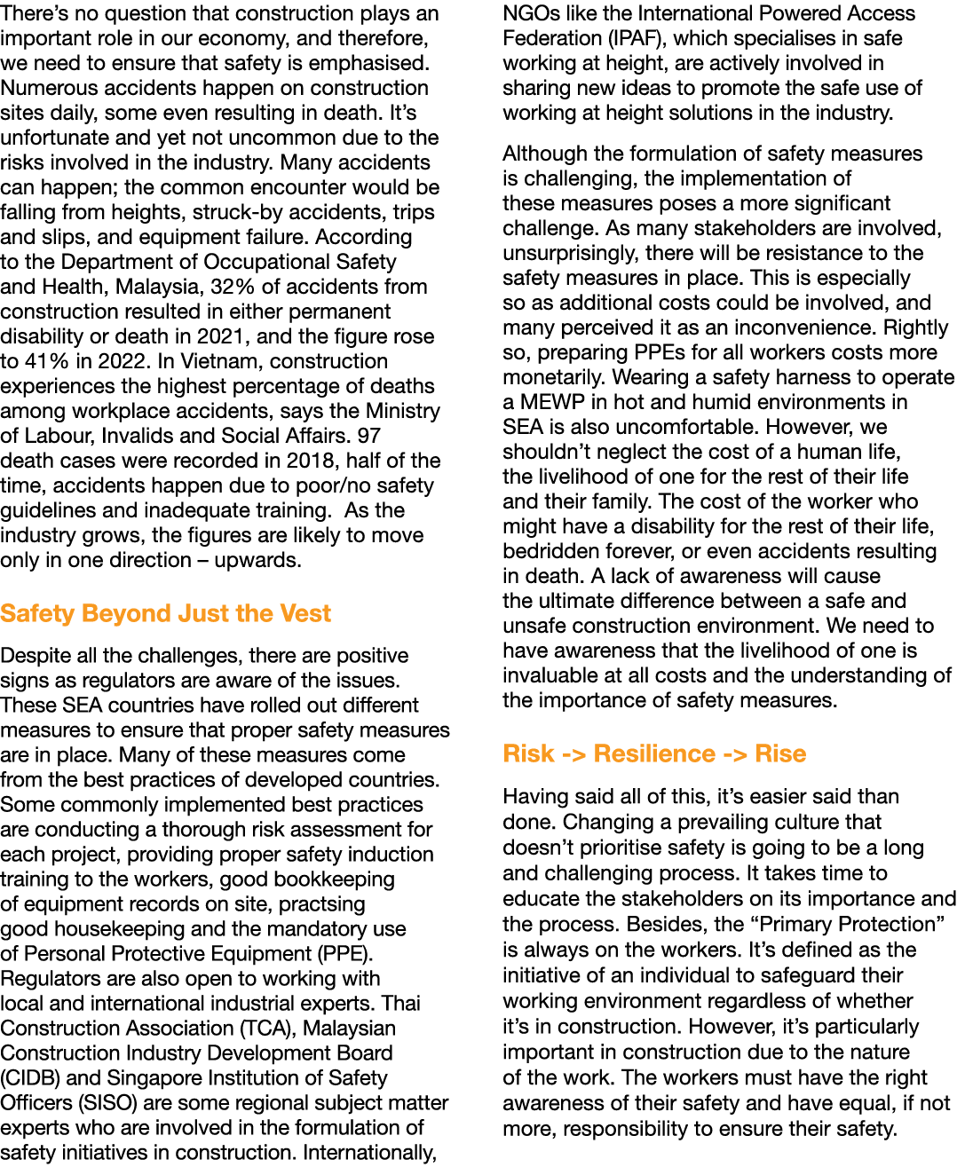 There’s no question that construction plays an important role in our economy, and therefore, we need to ensure that s...
