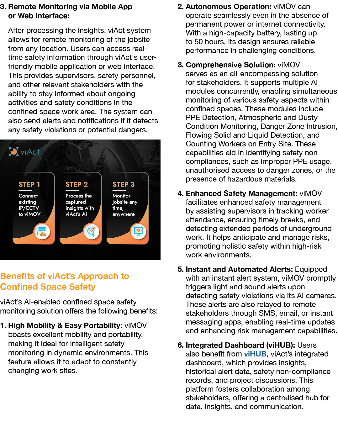 3. Remote Monitoring via Mobile App or Web Interface: After processing the insights, viAct system allows for remote m...