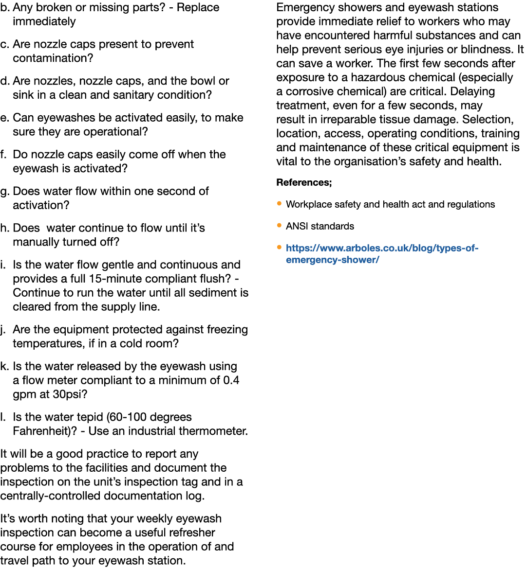 b. Any broken or missing parts? Replace immediately c. Are nozzle caps present to prevent contamination? d. Are nozzl...