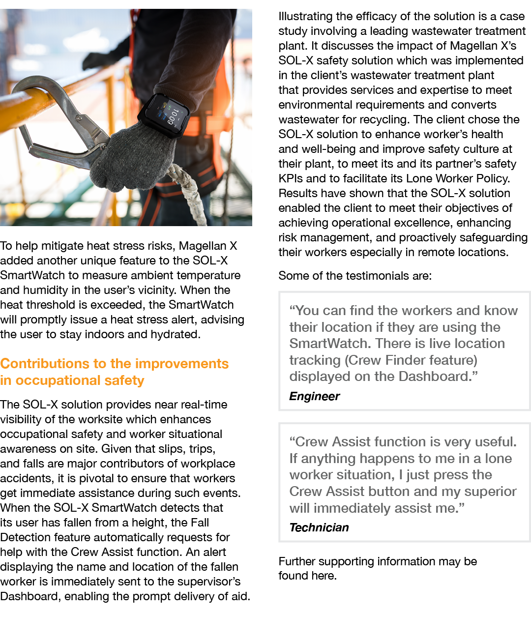 ￼ To help mitigate heat stress risks, Magellan X added another unique feature to the SOL X SmartWatch to measure ambi...