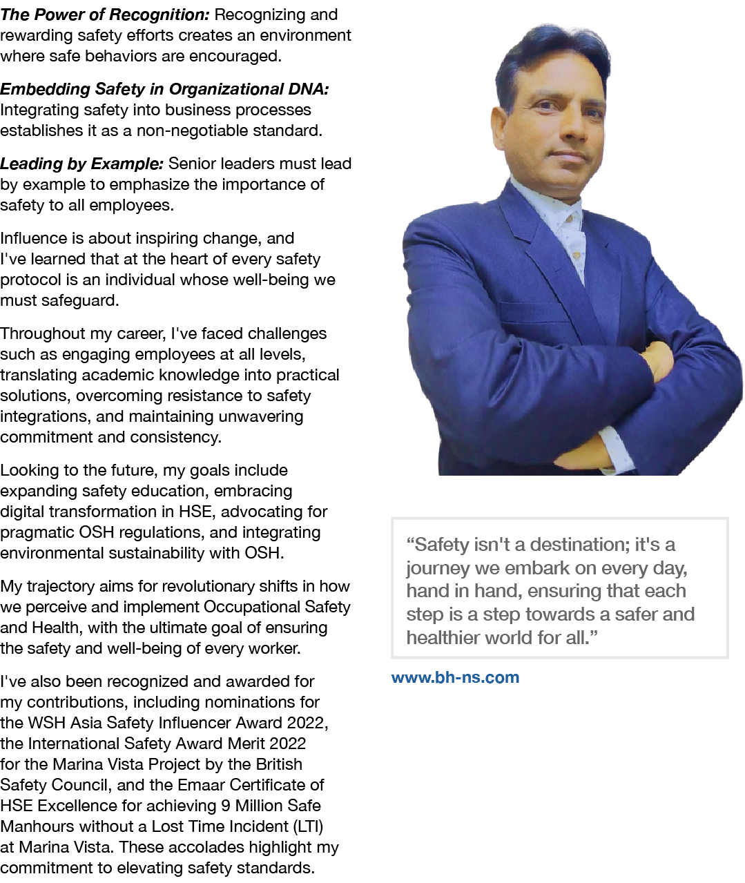 The Power of Recognition: Recognizing and rewarding safety efforts creates an environment where safe behaviors are en...