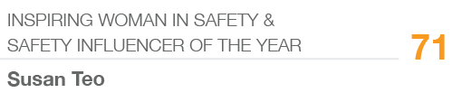 Inspiring Woman in Safety & Safety Influencer of the Year,71,Susan Teo