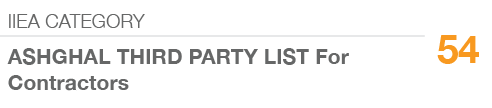IIEA CATEGORY,54,ASHGHAL THIRD PARTY LIST For Contractors
