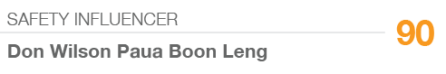 Safety Influencer,90,Don Wilson Paua Boon Leng