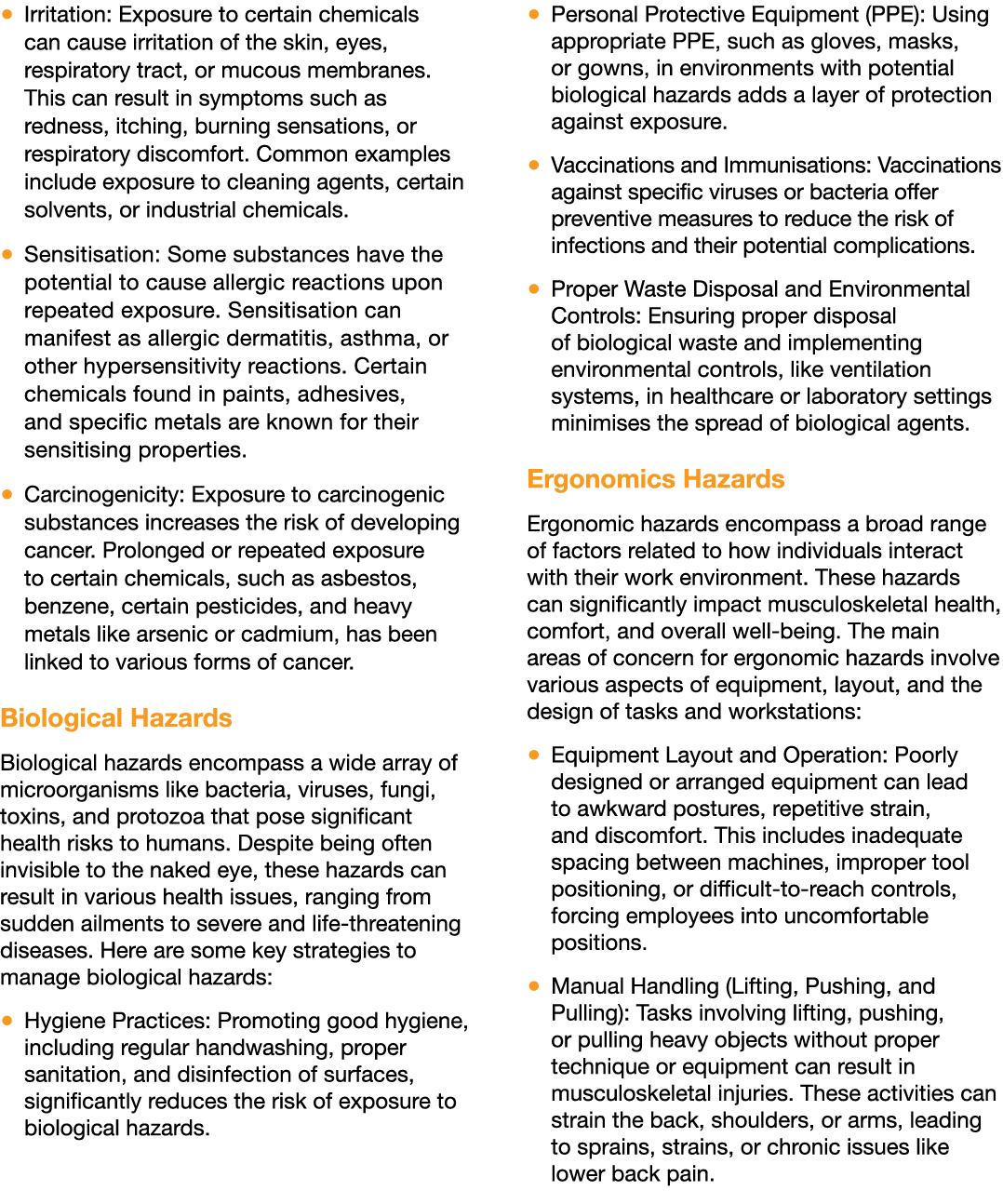 ● Irritation: Exposure to certain chemicals can cause irritation of the skin, eyes, respiratory tract, or mucous memb...