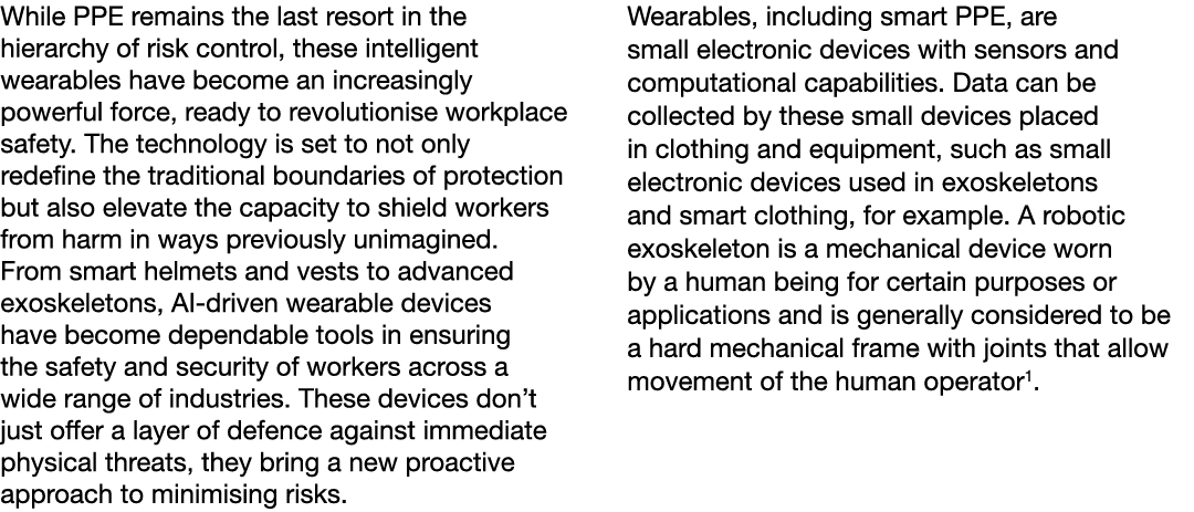 While PPE remains the last resort in the hierarchy of risk control, these intelligent wearables have become an increa...