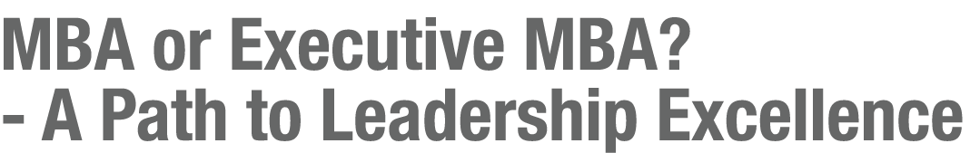 MBA or Executive MBA? A Path to Leadership Excellence