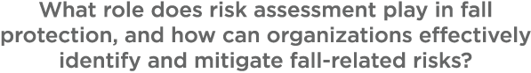 What role does risk assessment play in fall protection, and how can organizations effectively identify and mitigate f...