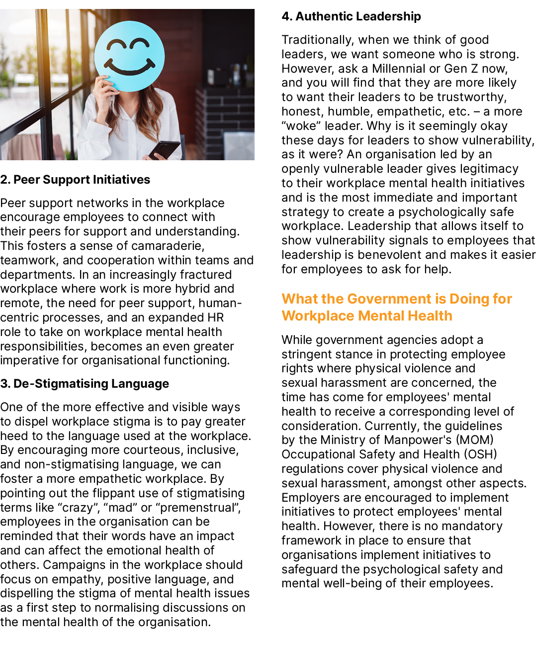 ￼ 2. Peer Support Initiatives Peer support networks in the workplace encourage employees to connect with their peers ...