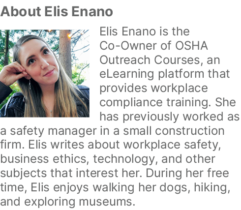 About Elis Enano ￼Elis Enano is the Co Owner of OSHA Outreach Courses, an eLearning platform that provides workplace ...