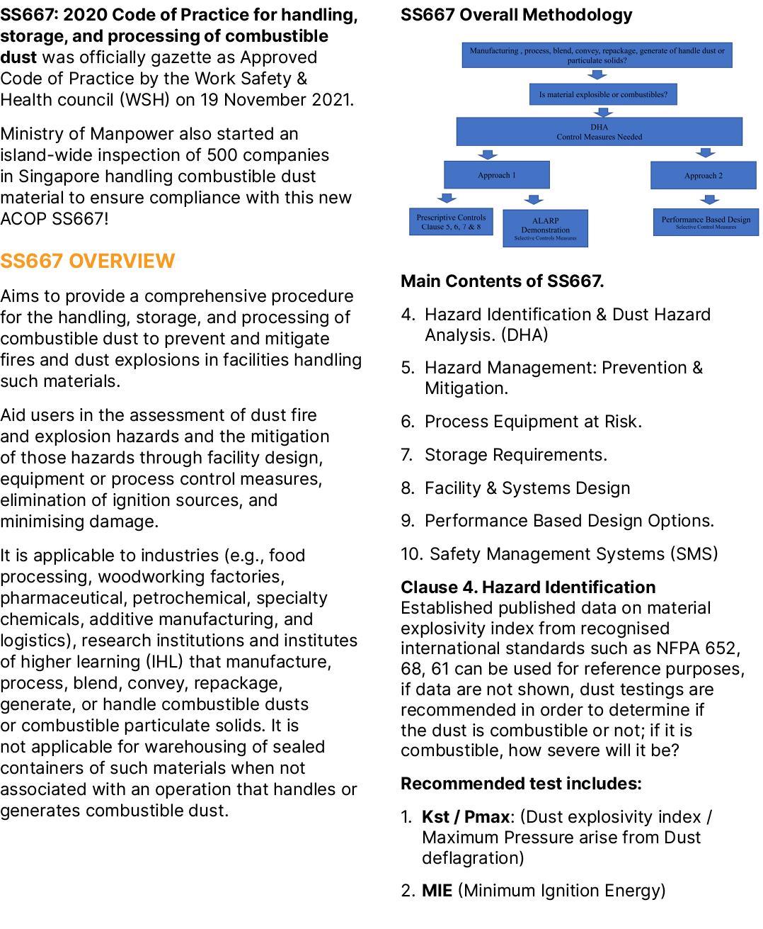 SS667: 2020 Code of Practice for handling, storage, and processing of combustible dust was officially gazette as Appr...