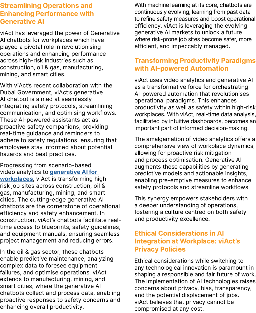 Streamlining Operations and Enhancing Performance with Generative AI viAct has leveraged the power of Generative AI c...