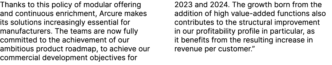 Thanks to this policy of modular offering and continuous enrichment, Arcure makes its solutions increasingly essentia...
