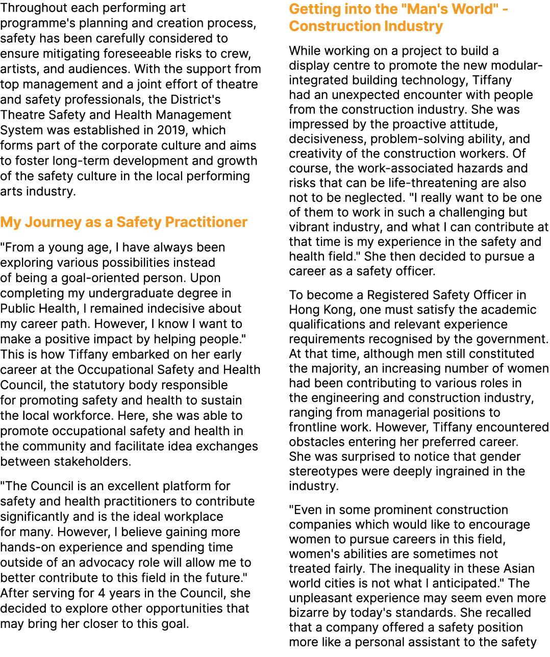 Throughout each performing art programme's planning and creation process, safety has been carefully considered to ens...