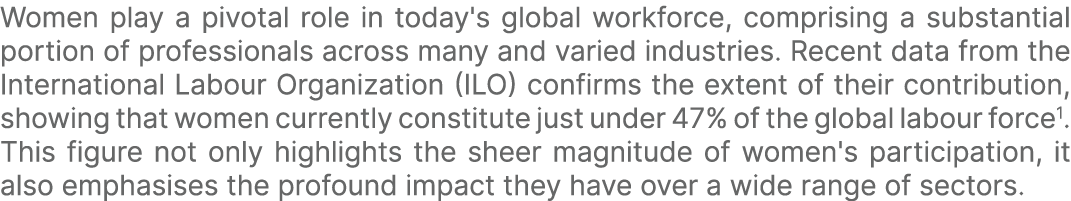 Women play a pivotal role in today's global workforce, comprising a substantial portion of professionals across many ...