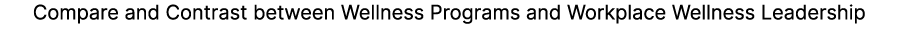 Compare and Contrast between Wellness Programs and Workplace Wellness Leadership