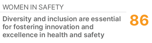 WOMEN IN SAFETY,86,Diversity and inclusion are essential for fostering innovation and excellence in health and safety