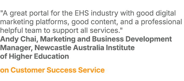 \“A great portal for the EHS industry with good digital marketing platforms, good content, and a professional helpful...