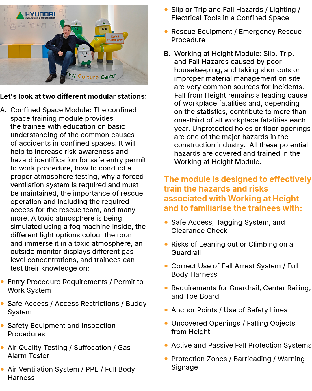 ￼ Let's look at two different modular stations: A. Confined Space Module: The confined space training module provides...