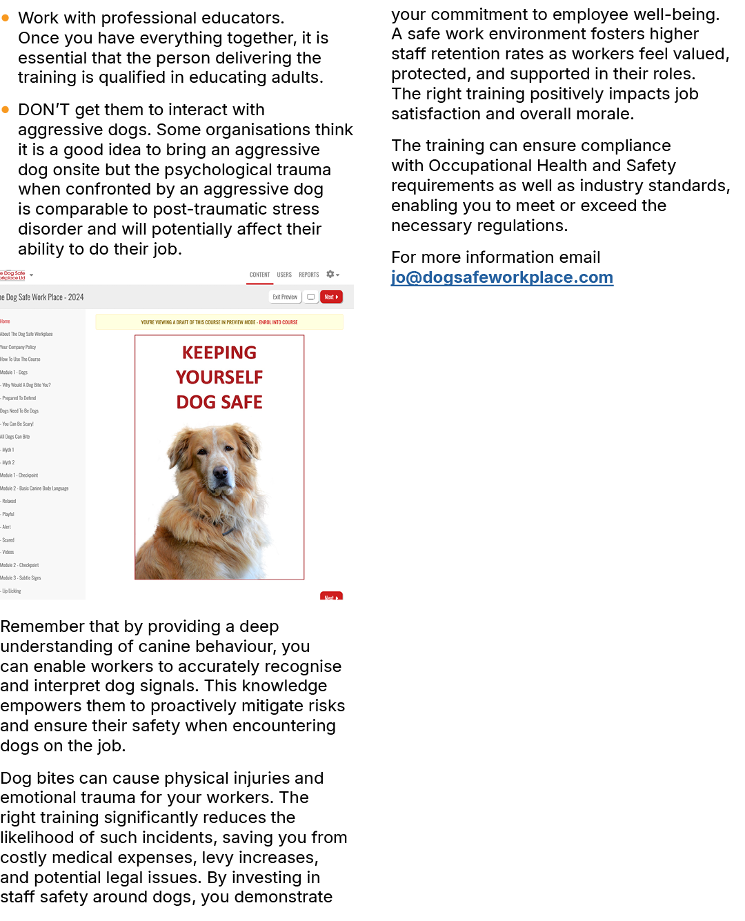 ● Work with professional educators. Once you have everything together, it is essential that the person delivering the...