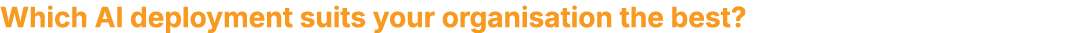 Which AI deployment suits your organisation the best?