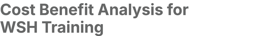 Cost Benefit Analysis for WSH Training