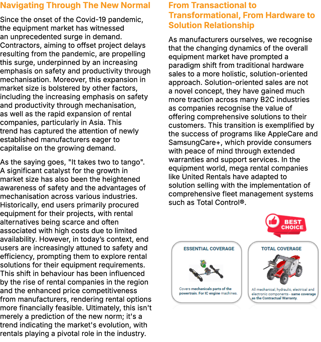 Navigating Through The New Normal Since the onset of the Covid 19 pandemic, the equipment market has witnessed an unp...