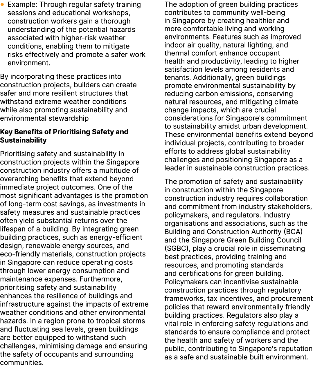 ● Example: Through regular safety training sessions and educational workshops, construction workers gain a thorough u...