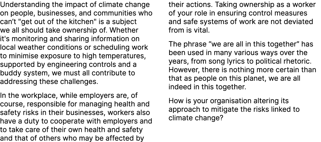 Understanding the impact of climate change on people, businesses, and communities who can’t \“get out of the kitchen\...