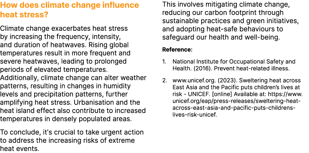 How does climate change influence heat stress? Climate change exacerbates heat stress by increasing the frequency, in...