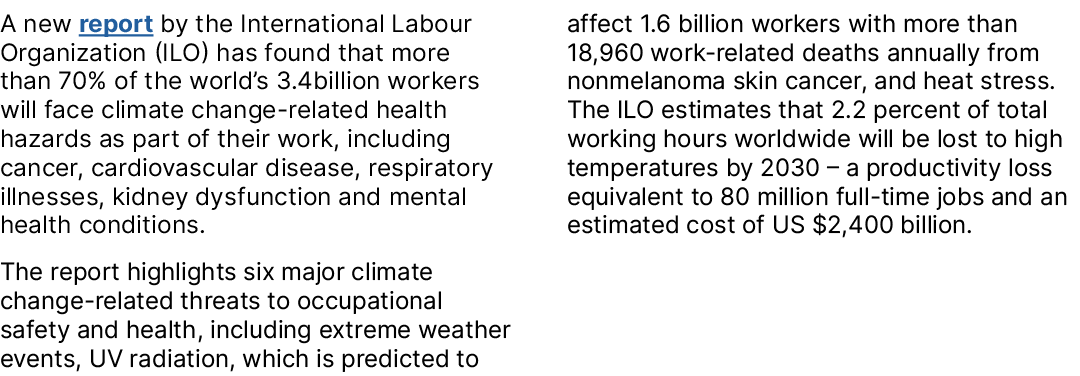 A new report by the International Labour Organization (ILO) has found that more than 70% of the world’s 3.4billion wo...