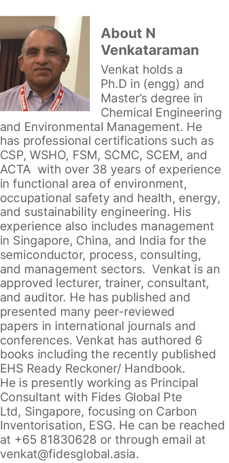 ￼About N Venkataraman Venkat holds a Ph.D in (engg) and Master’s degree in Chemical Engineering and Environmental Man...