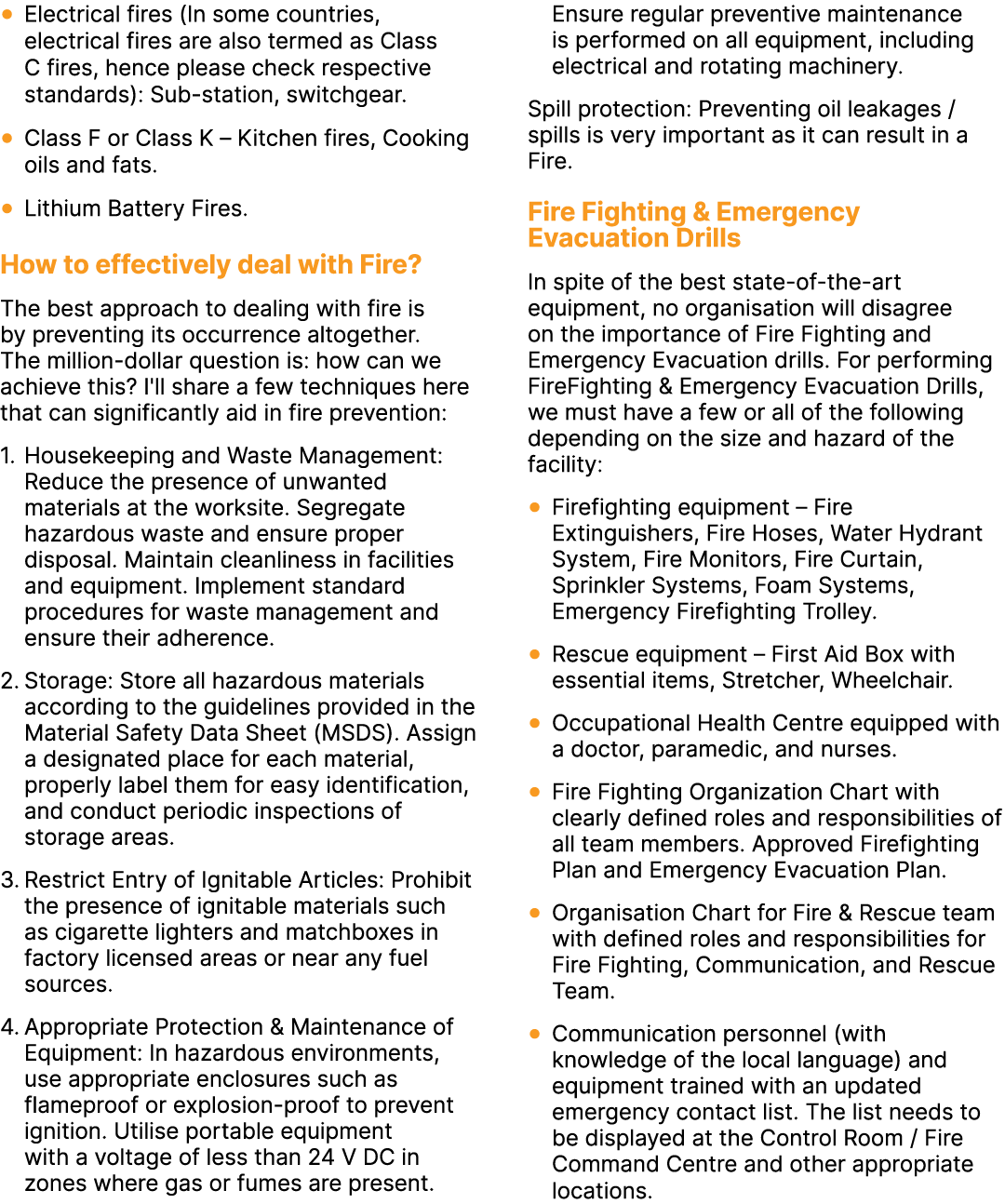 ● Electrical fires (In some countries, electrical fires are also termed as Class C fires, hence please check respecti...