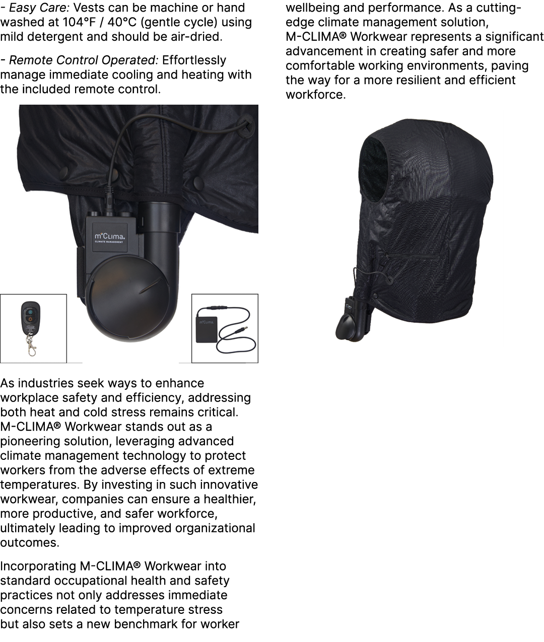  Easy Care: Vests can be machine or hand washed at 104°F / 40°C (gentle cycle) using mild detergent and should be air...