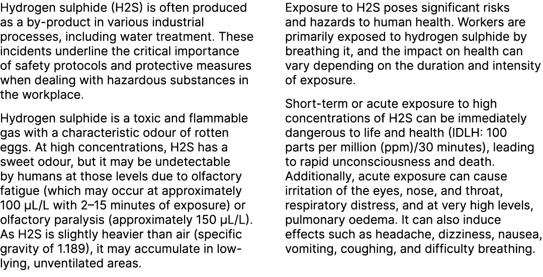 Hydrogen sulphide (H2S) is often produced as a by product in various industrial processes, including water treatment....