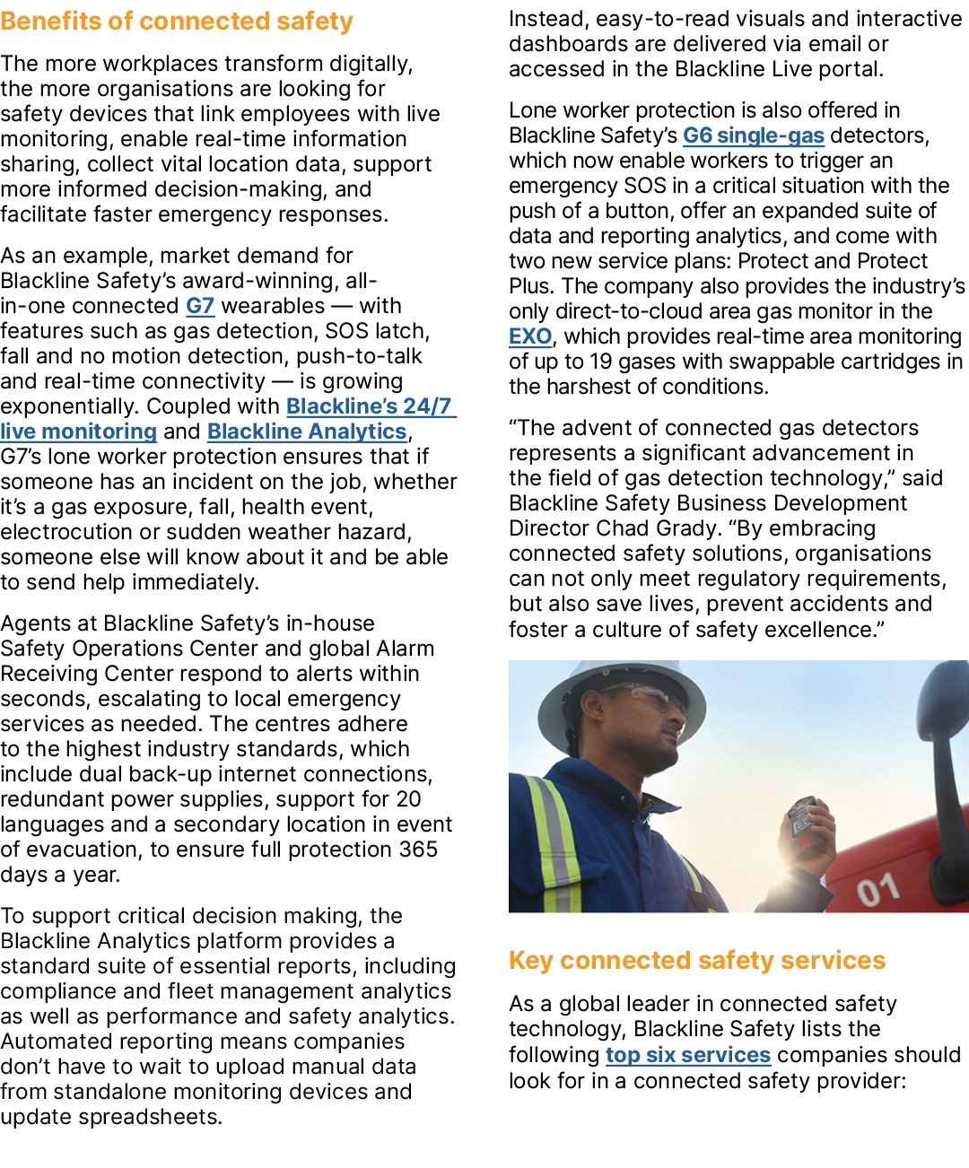 Benefits of connected safety The more workplaces transform digitally, the more organisations are looking for safety d...