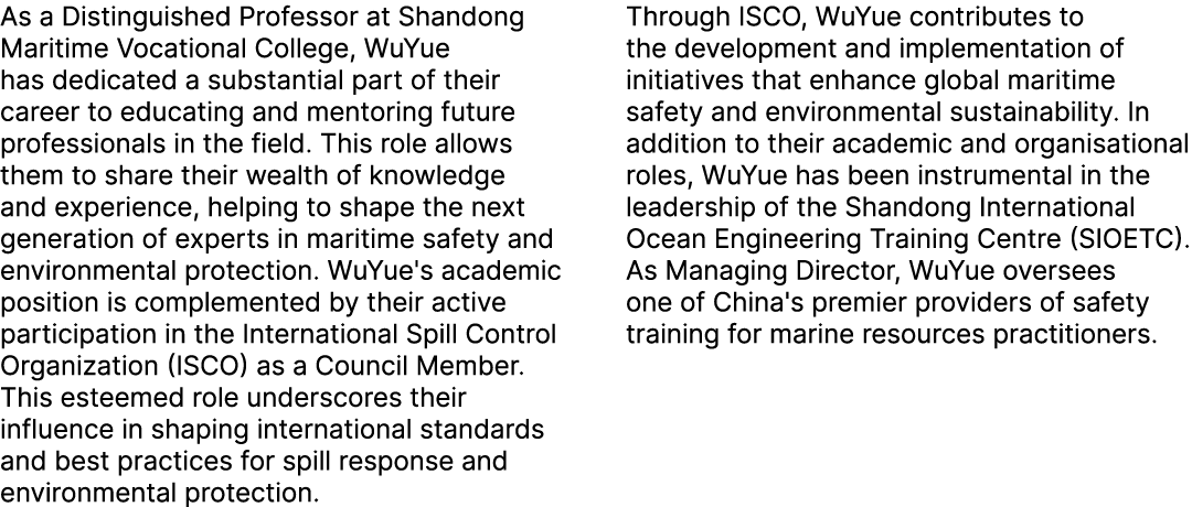 As a Distinguished Professor at Shandong Maritime Vocational College, WuYue has dedicated a substantial part of their...
