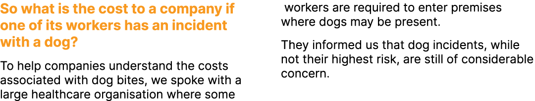 So what is the cost to a company if one of its workers has an incident with a dog? To help companies understand the c...