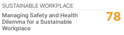 Sustainable Workplace,78,Managing Safety and Health Dilemma for a Sustainable Workplace