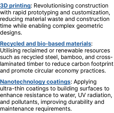 3D printing: Revolutionising construction with rapid prototyping and customization, reducing material waste and const...